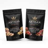 Sachets d'emballage personnalisés pour snacks séchés, type stand-up, avec fenêtre, pour Biltong et Beef Jerky