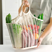 Groothandel draagbare PP plastic boodschappenmand, winkelmand, draagmand, handmand, opbergmand voor thuis en markt