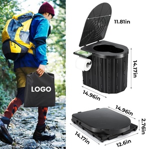 Inodoro Plegable de Venta Caliente con <span class=keywords><strong>Portarrollos</strong></span> Extraíble para Camping, Baño Portátil para Exteriores y Uso de Emergencia - Product Image 2