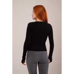 Blusa Negra Básica de Manga Larga para Mujer, Talla Única XL, Estilo Vintage, Gasa de Algodón para Oficina, Casual, Primavera, Verano, Otoño - Product Image 2