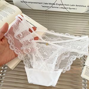 Braguitas de bikini de encaje para mujer, sexy, con diseño floral, tejidas, con lazo bonito en la espalda, calados, de talle bajo - Product Image 5