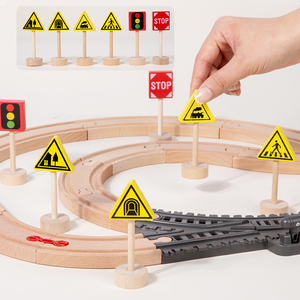 Juego de Tren de Madera de Lujo con Puente de Dos Pisos y Tren, Juguete Educativo Montessori para Edades de 2 <span class=keywords><strong>a</strong></span> 7 <span class=keywords><strong>A</strong></span>ños, <span class=keywords><strong>Escala</strong></span> 1:12 - Product Image 3