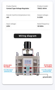 Regolatore di Tensione Manuale Singolo TDGC2-500/1k/2k/3kW 50/60Hz Trasformatore di Potenza Flyback in Rame Puro Uscita Regolabile 0-250V - Product Image 2