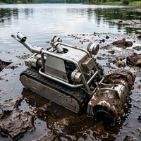 Robot de dragage sous-marin avec fonction d'agitation auxiliaire, extracteur de boue sur chenilles pour boues épaisses