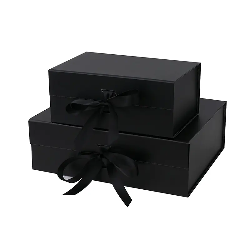 Luxury Black Foldable Magnetic Gift Box Garment Apparel Clothing T-shirt Clothes Paper Packaging Box