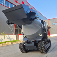 Vente chaude plus petit mélangeur de béton 750kg camion à benne basculante sur chenilles à chargement automatique avec moteur diesel KUBOTA moteur haut de gamme