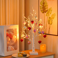 Guirlande lumineuse LED en plastique en forme de fleur d'amour pour la Saint-Valentin, ornement suspendu pour accessoires photo de mariage et décoration intérieure