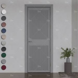 Coctelera francesa de <span class=keywords><strong>2</strong></span> paneles puertas interiores Casa de residencia puerta interior de madera prehung puertas internas negras insonorizadas - Product Image 6