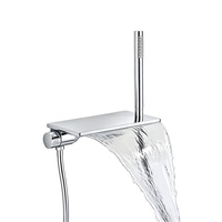 Mitigeur de bain en cuivre pour salle de bain, design moderne, robinet cascade mural chaud/froid, fixation murale sans soudure