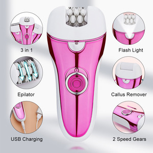 Épilateur électrique rechargeable USB 3 en 1 pour le visage, le bikini, les jambes, les bras et le corps - Product Image 2