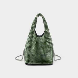 Hot Selling Full Rhinestone <b>Evening</b> <b>Bag</b> for Women Sparkling Diamond Bucket <b>Bag</b> Chain Crossbody Purse for Party Wedding - Product Image 4