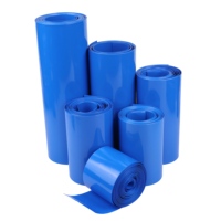 Selang Susut Panas PVC Biru 190mm untuk Isolasi Paket Baterai, Ketebalan 0.15mm, Tahan Api, Pelindung PVC