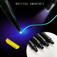Stylo à encre invisible pour enfants avec lampe UV LED, pointe oblique/plate, marqueur non toxique pour jeux d'espionnage