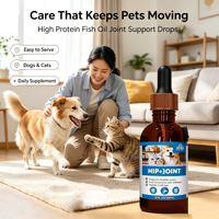 Complément alimentaire pour animaux de compagnie à haute teneur en protéines, absorption rapide, sûr pour les hanches et les articulations, formule à base d'huile de poisson, gouttes liquides pour chiens et chats