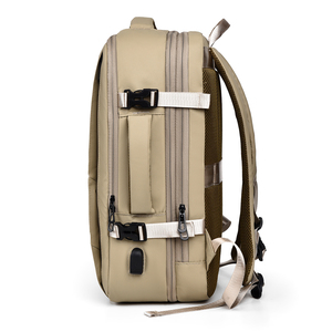 Mochila de negocios para hombre de color camello OEM/ODM, <span class=keywords><strong>bolsa</strong></span> para ordenador portátil de 16,1 pulgadas, <span class=keywords><strong>bolsa</strong></span> de equipaje de viaje de gran capacidad extensible con cremallera para exteriores - Product Image 3