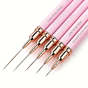Stylo à pointe ultra-fine pour nail art, pinceau à fleurs peintes à la main, outil de traçage à manche en plastique pour gel UV et photothérapie - Product Image 1