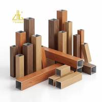 Profils en aluminium à grain de bois personnalisés, extrudés, en alliage, carrés, plats, en forme de T, pour plafond, cloison, mur rideau et pergola