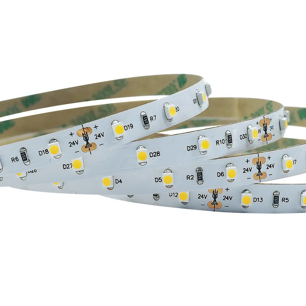 Flexible LED Bande Lumière SMD3528 95Lm/W 4.8W 60leds/m 460Lm Blanc Chaud Blanc Vert Bleu Rouge Jaune Décoration Lumières