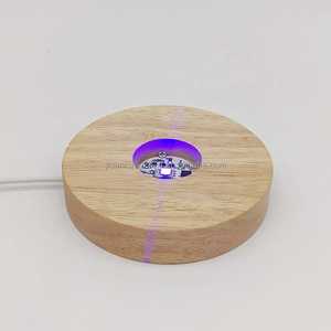 Creative <span class=keywords><strong>LED</strong></span> lampada in legno massello con Base RGB 6cm 8cm 10CM USB sfera di cristallo ornamenti rotondo quadrato Design per camera da letto - Product Image 6