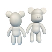 Ours en vinyle blanc Fluid Bear, bricolage, fait main, célébrité d'Internet, ours violent, ornement, stand de vente, source d'exportation, vente en gros