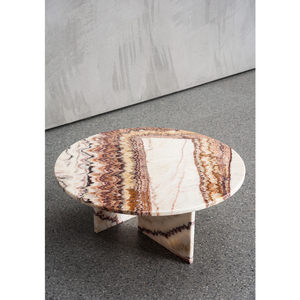 Mesa de Centro Redonda de Ónix de Baja Altura para Sala de Estar, Mesas de Piedra de Jade y Mármol Personalizadas de Estilo Mid-Century de UnionStone Real Onyx - Product Image 4