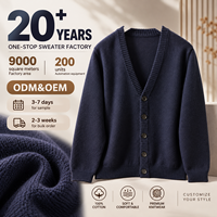 Pulls pour hommes personnalisés, 100% coton, col en V, manches régulières, pull décontracté pour hommes, respirant, doux pour la peau, cardigan homme