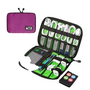 Sac de rangement pour câbles de voyage avec logo personnalisé, fabriqué en usine BSCI, sac de rangement pour gadgets, étuis pour accessoires électroniques - Product Image 1