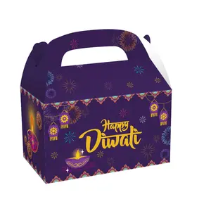 wholesale Diwali Gift box and Partycool Purple India Wedding Food Candy Goody Packaging Bag Box