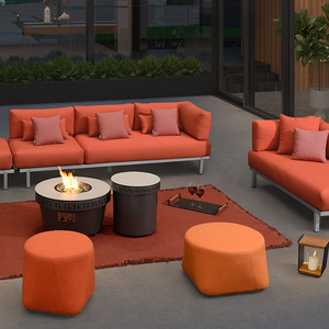 Sigarten Foshan di fascia alta moderno Hotel di lusso all'aperto mobili da salotto arancione rosso Patio giardino set divano - Product Image 3