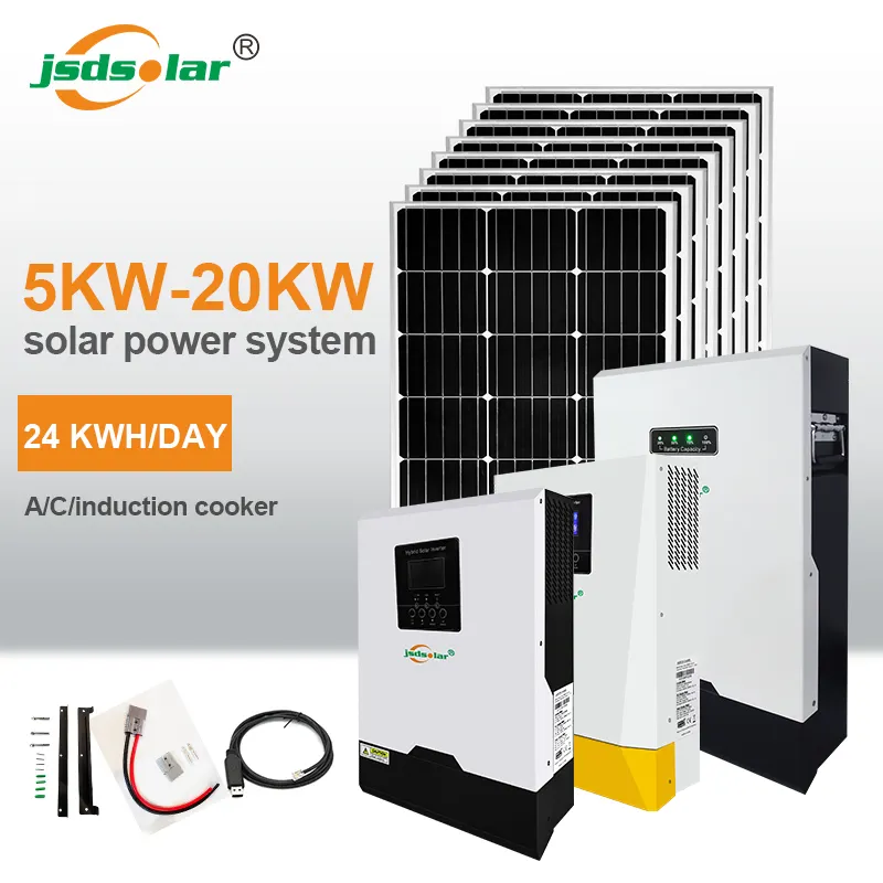 5kw 2kw 10kw sistema solare prezzo sistema di alimentazione ibrido solare per uso domestico pannello solare 5kw 8kw 10kw 20kw 30kw sistema di energia verde