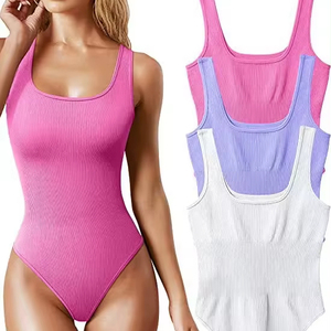 Combinaison moulante sans manches à col en U pour <span class=keywords><strong>femme</strong></span> 2025, De Barriga Para Mujer, string moulant, contrôle du ventre, <span class=keywords><strong>body</strong></span> <span class=keywords><strong>amincissant</strong></span> sans couture - Product Image 3