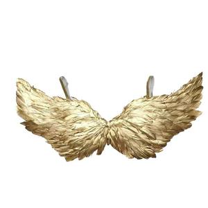 Venta barata, alas de Ángel doradas y plateadas en aerosol, alas de plumas de ganso, alas de hadas para adultos, disfraz de fiesta, vestido elegante con plumas - Product Image 1