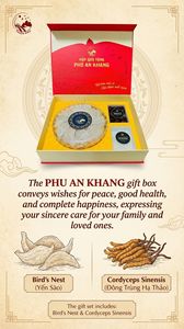 Coffret cadeau de luxe Phu An Khang, comprenant un nid d'oiseau naturel et du Cordyceps sinensis, tonique nourrissant pour le bien-être et l'immunité - Product Image 6