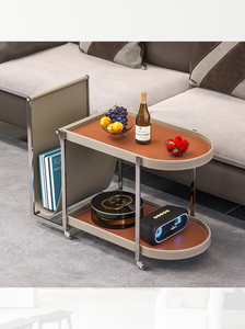 Mesa de comedor móvil de cuero con sillín minimalista italiano para el hogar, sala de estar, balcón, coche, para revistas de café y almacenamiento de alimentos - Product Image 6