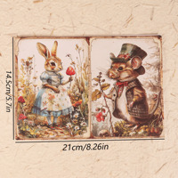 JAI IMAN 12 feuilles de papier A5 et 40 autocollants Wonderland Junk Journal Set Décoration Scrapbooking Fournitures