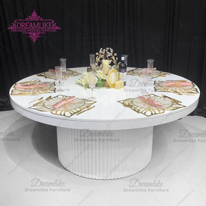 Table ronde de meubles de mariage en fer blanc onirique avec dessus en MDF pour salles de banquet et salles à manger d'hôtel - Product Image 1
