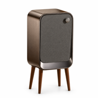 Poubelle intelligente ELPHECO de luxe léger avec capteur, double ouverture latérale, haute et carrée, en acier inoxydable, finition grain de bois