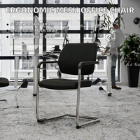 Chaises de bureau contemporaines ergonomiques personnalisées avec accoudoirs fixes, structure métallique, pieds coulissants en forme d'arc et pieds en plastique