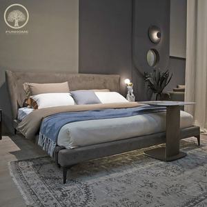 Cama doble <span class=keywords><strong>de</strong></span> tela <span class=keywords><strong>de</strong></span> diseño moderno para dormitorio, hotel, apartamento o villa - Product Image 1