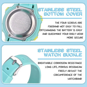 Montre numérique Mingrui multifonctionnelle pour femme, chronographe sportif, calendrier, double affichage, prix de gros bas - Product Image 4