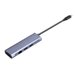 Moyeu de Type C 6 en 1 Gigabit Ethernet Station D&#39;accueil Pour Lecteur De Carte PD charger usb c moyeux pour Macbook pr ipad
