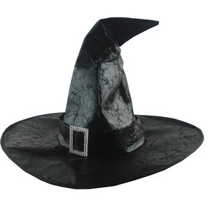 SOLPOP Halloween jeu femmes plissé sorcière <span class=keywords><strong>chapeau</strong></span> velours Faux cuir cape mascarade assistant habiller Cos Costume fête accessoire - Product Image 3