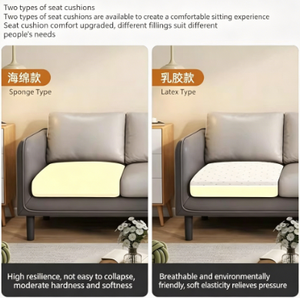 Canapé 3 places <span class=keywords><strong>en</strong></span> <span class=keywords><strong>cuir</strong></span> PU de style nordique avec coussin <span class=keywords><strong>en</strong></span> latex <span class=keywords><strong>pour</strong></span> petit <span class=keywords><strong>salon</strong></span>, appartement et réception de bureau - Product Image 2