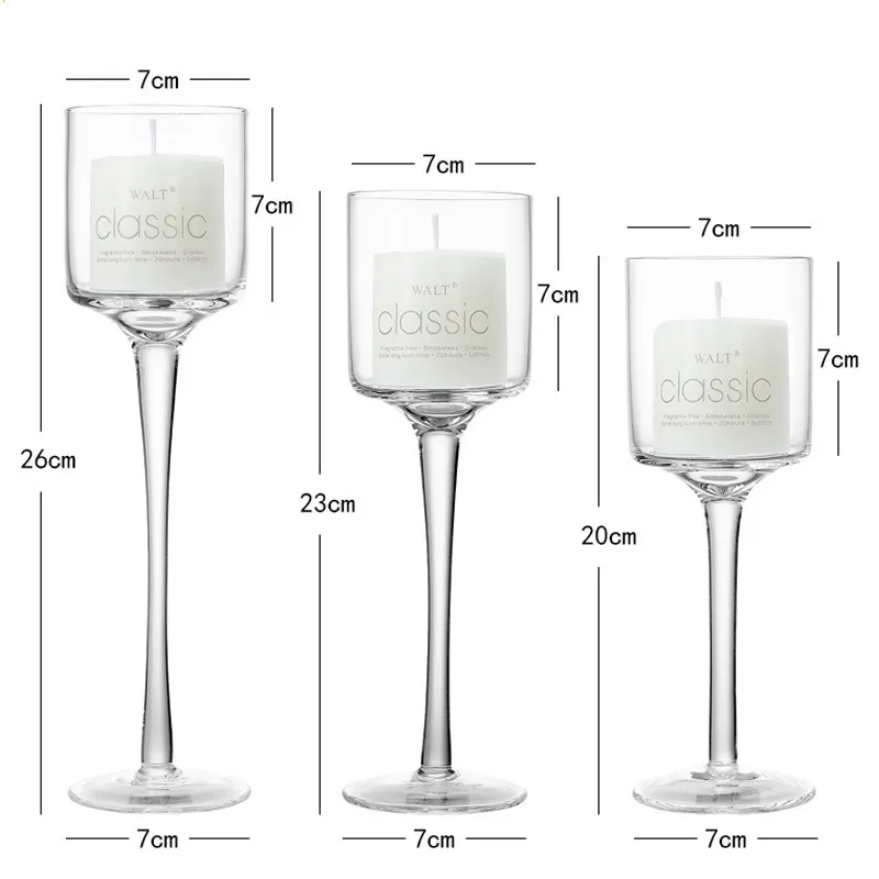Klare Zylinder Glas Kerzenhalter Vasen und Becher Glas Kerzenhalter 3 Größe Set für Glas Kerzenhalter Laternen Glas