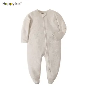 Dubbele Rits En Nek Bescherming Baby Grow Katoenen Voetige Pyjama Rompertjes Nachtpak Kerst Onesie Voor Jongens En Meisjes