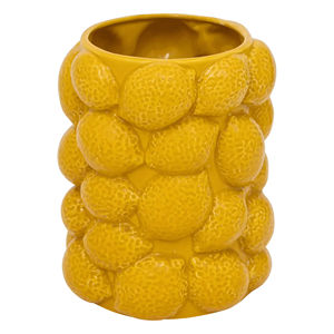 Vase en grès YUCATAN LEMON 14x18 cm Jaune Design contemporain Fabriqué en Italie - Product Image 1
