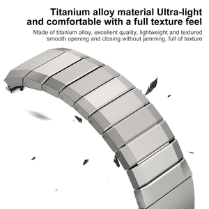 Dây đeo đồng hồ nam nữ Eraysun thoải mái, chất liệu kim loại, dành cho Huawei <span class=keywords><strong>Watch</strong></span> GT6 Pro, hợp kim titan, họa tiết tre, dây thép. - Product Image 3