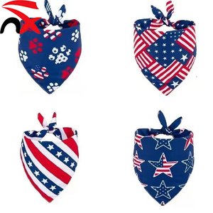 Bandane per Cani con Bandiera Americana all'Ingrosso, Sciarpa Triangolare Patriottica in Poliestere, Foulard per Animali Domestici per la Decorazione del Giorno dell'Indipendenza - Product Image 1