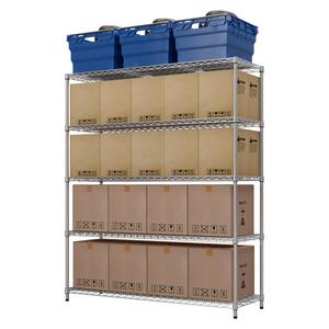 Estantes de almacenamiento comercial 800lbs Heavy Duty 5 Tiers Estantería de alambre de <span class=keywords><strong>metal</strong></span> de acero cromado Estante de estante - Product Image 2