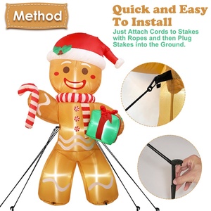 Ourwarm-pan de jengibre inflable grande para hombre, decoración de Navidad con luz LED, 8 pies, venta al por mayor